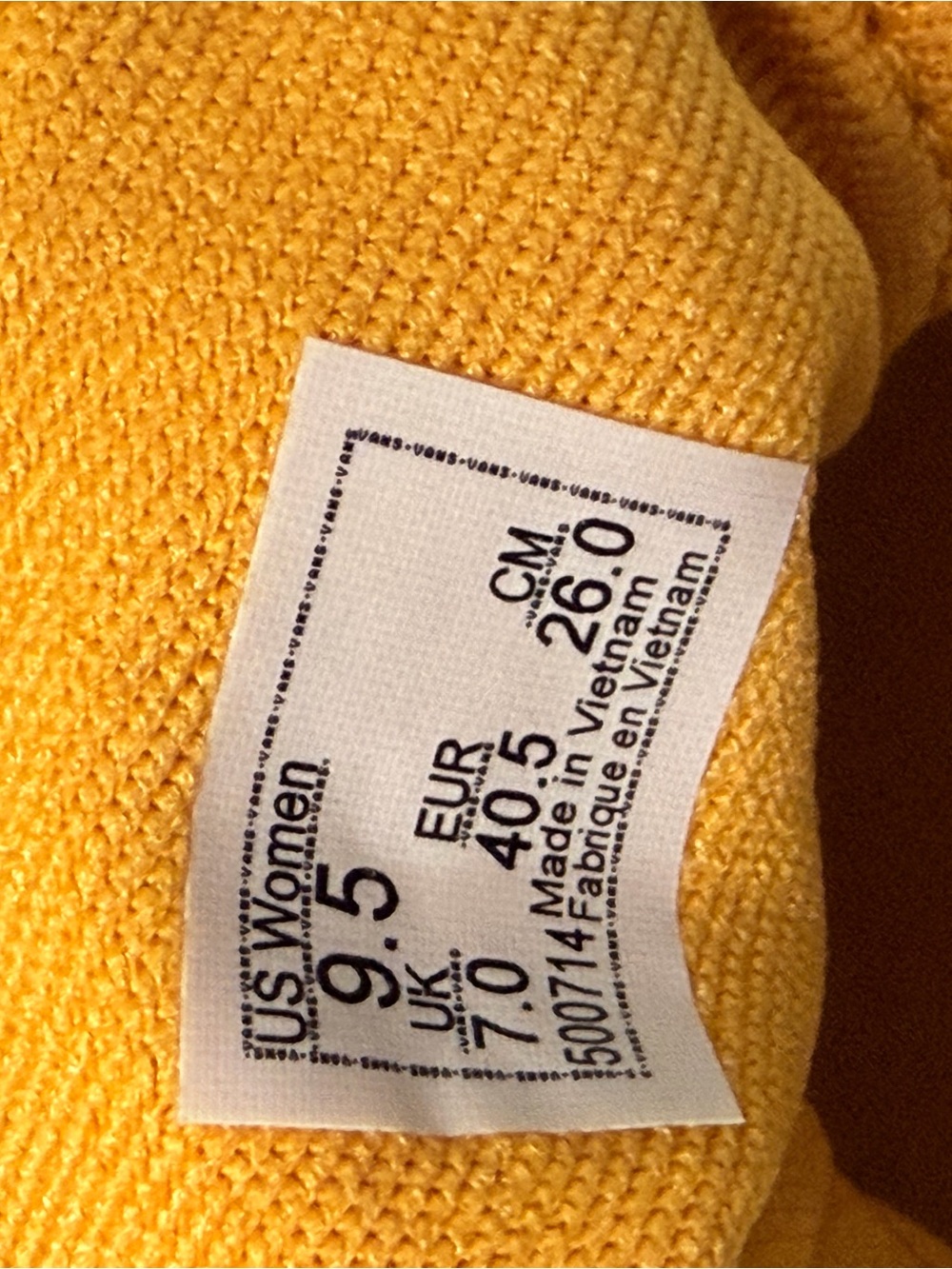 Vans Old Skool Women’s Yellow Canvas Skate Sneakers with White Stripe - Picture 7 of 9
